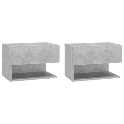 Wall-mounted Bedside Cabinets 2 pcs Concrete Grey