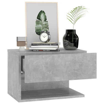 Wall-mounted Bedside Cabinets 2 pcs Concrete Grey