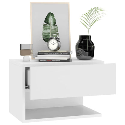 Wall-mounted Bedside Cabinet High Gloss White