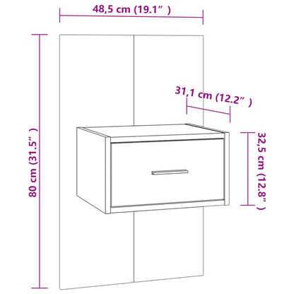 Wall-mounted Bedside Cabinet Sonoma Oak