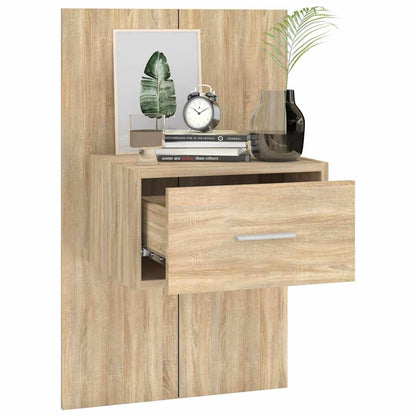 810978 vidaXL Wall-mounted Bedside Cabinets 2 pcs Sonoma Oak
