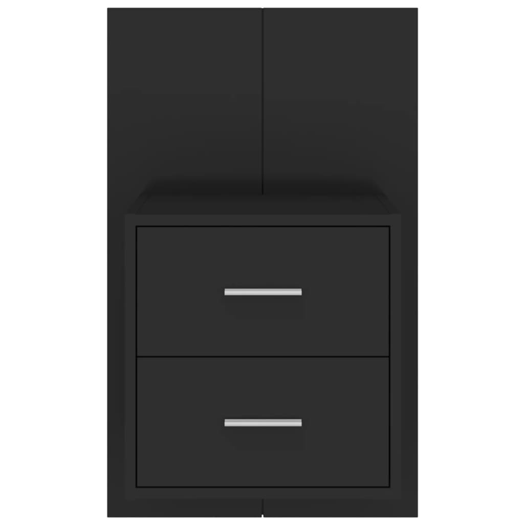 Wall-mounted Bedside Cabinet Black