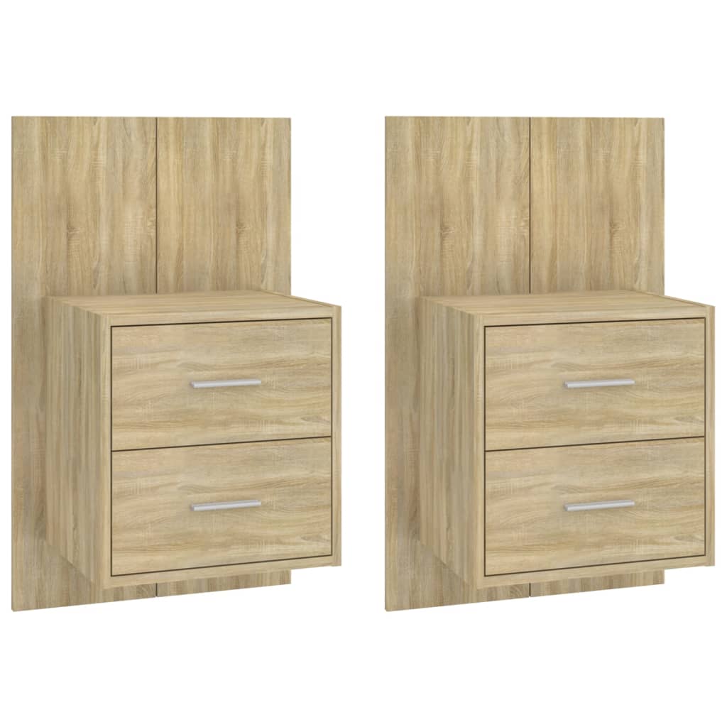 Wall-mounted Bedside Cabinets 2 pcs Sonoma Oak