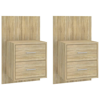 Wall-mounted Bedside Cabinets 2 pcs Sonoma Oak