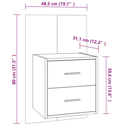 Wall-mounted Bedside Cabinets 2 pcs Sonoma Oak