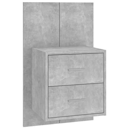 810997 vidaXL Wall-mounted Bedside Cabinet Concrete Grey