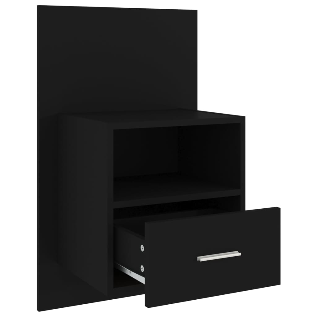 Wall-mounted Bedside Cabinet Black