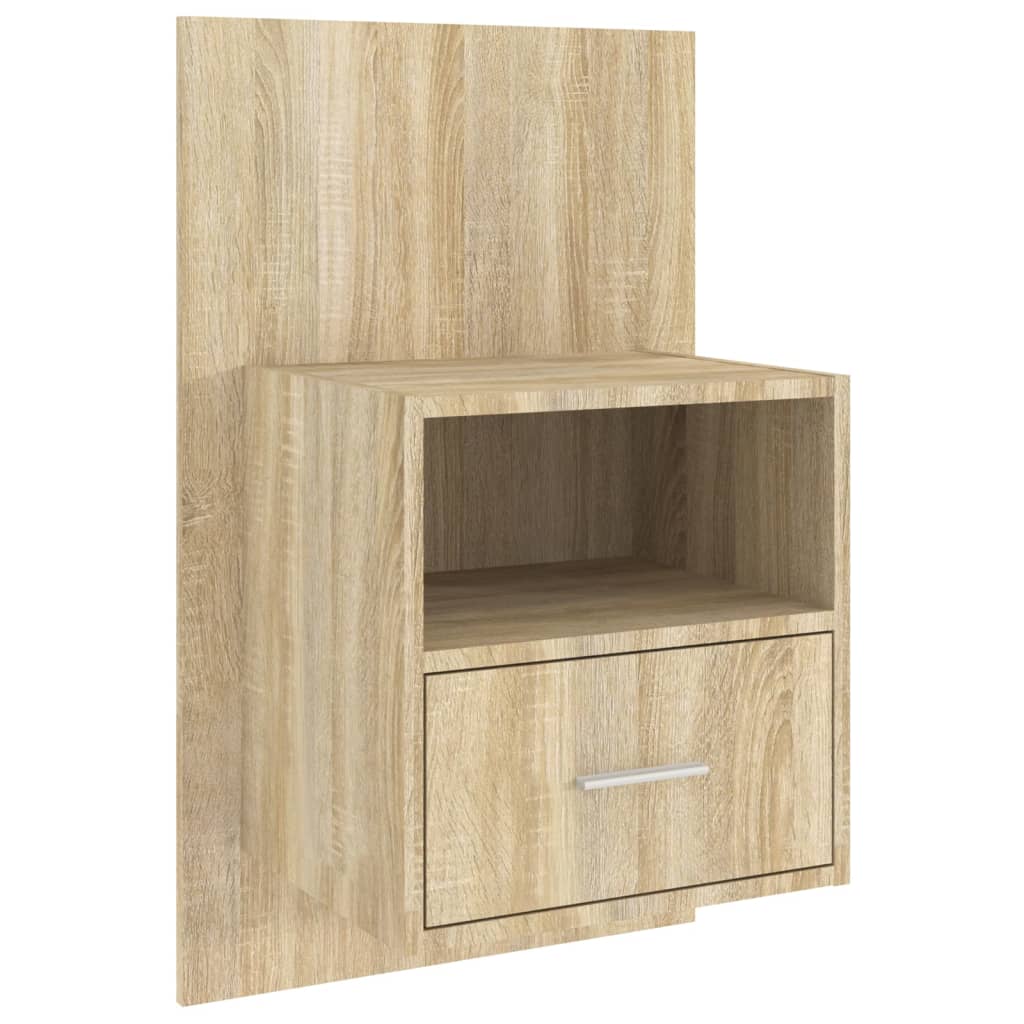 811014 vidaXL Wall-mounted Bedside Cabinets 2 pcs Sonoma Oak