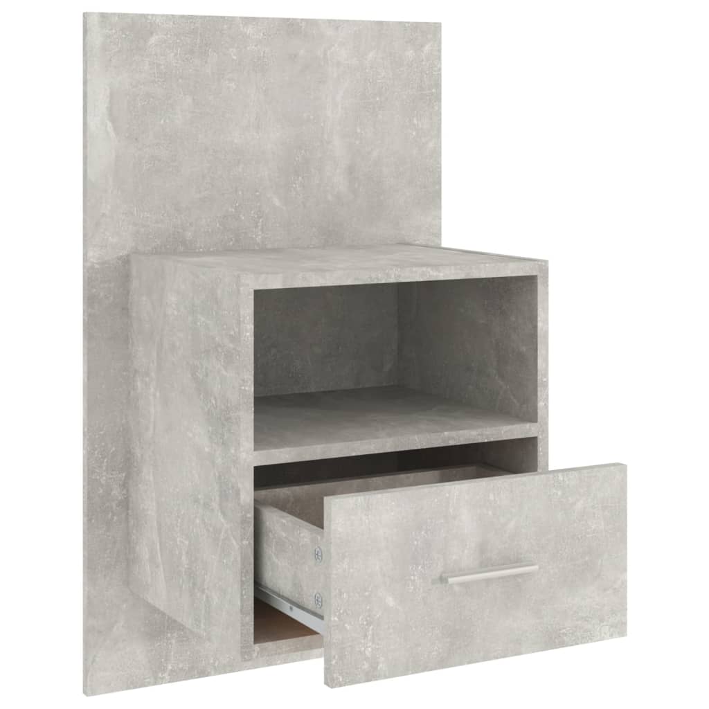 Wall-mounted Bedside Cabinet Concrete Grey