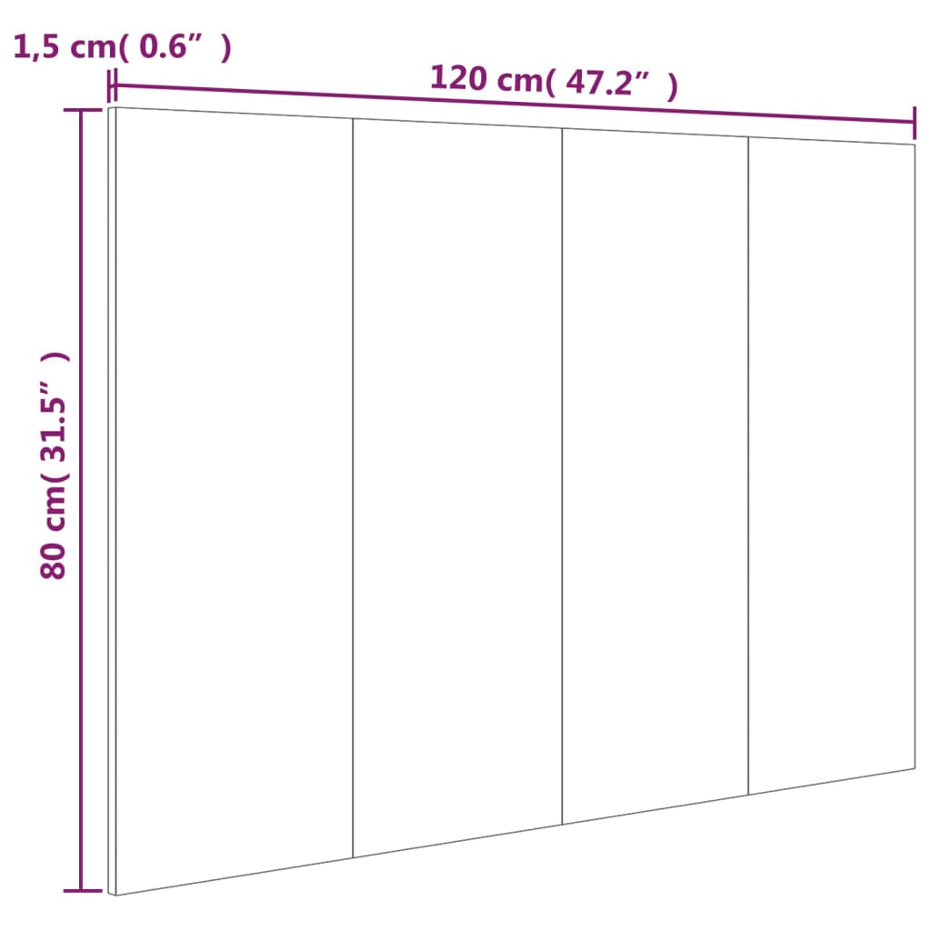 811029 vidaXL Bed Headboard Concrete Grey 120x1,5x80 cm Engineered Wood
