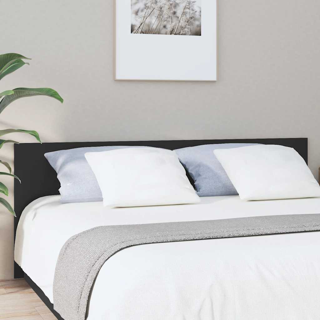 811044 vidaXL Bed Headboard Black 200x1,5x80 cm Engineered Wood