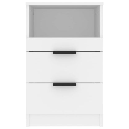 Bedside Cabinet White Engineered Wood
