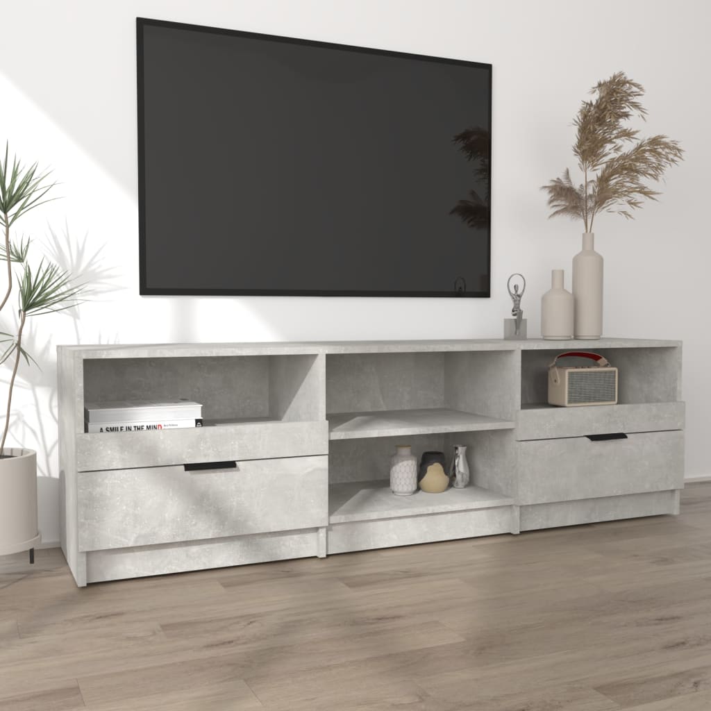 TV Cabinet | Concrete Grey | Engineered Wood | Medium | TV Stand