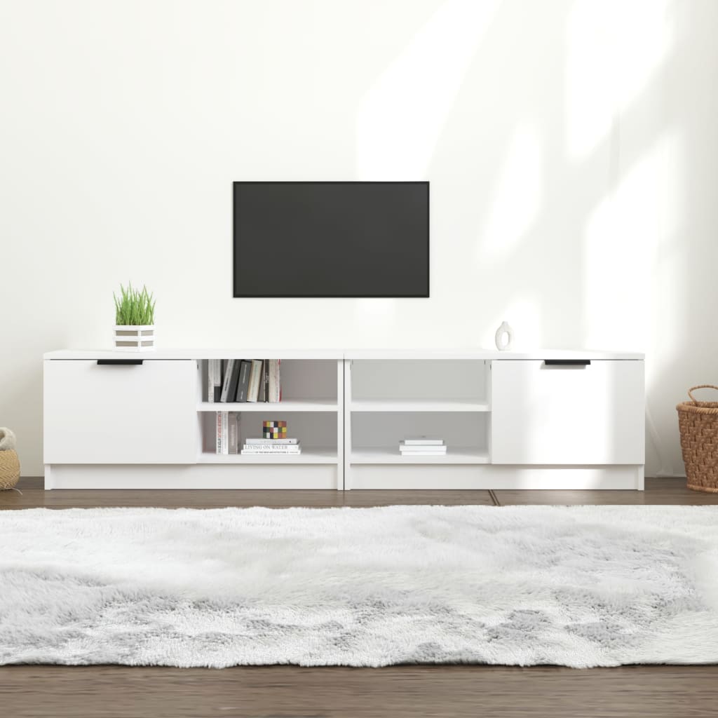 2 Piece TV Cabinet Set White 80x35x36,5 cm Engineered Wood