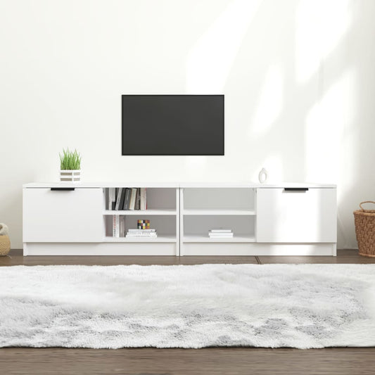 2 Piece TV Cabinet Set White 80x35x36,5 cm Engineered Wood