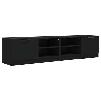 2 Piece TV Cabinet Set Black 80x35x36,5 cm Engineered Wood