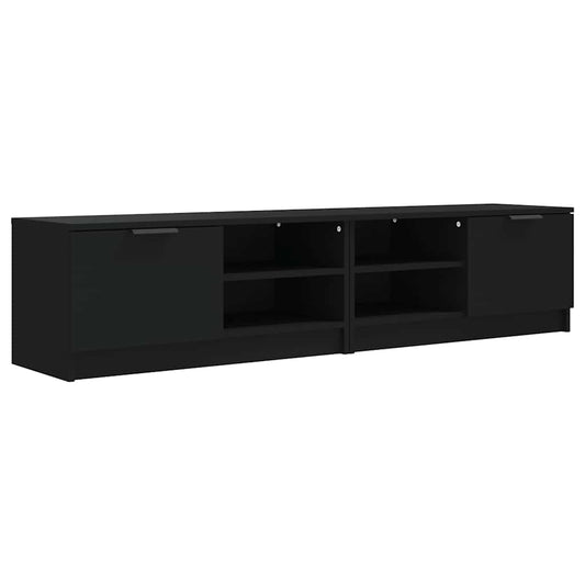 2 Piece TV Cabinet Set Black 80x35x36,5 cm Engineered Wood