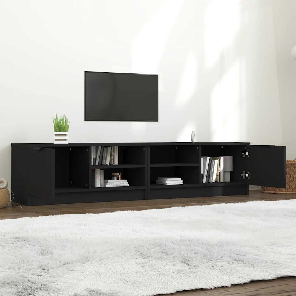2 Piece TV Cabinet Set Black 80x35x36,5 cm Engineered Wood