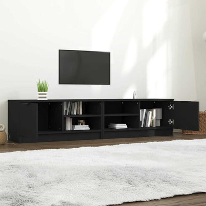 2 Piece TV Cabinet Set Black 80x35x36,5 cm Engineered Wood