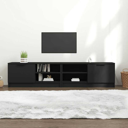 2 Piece TV Cabinet Set Black 80x35x36,5 cm Engineered Wood