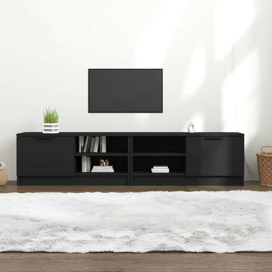 2 Piece TV Cabinet Set Black 80x35x36,5 cm Engineered Wood