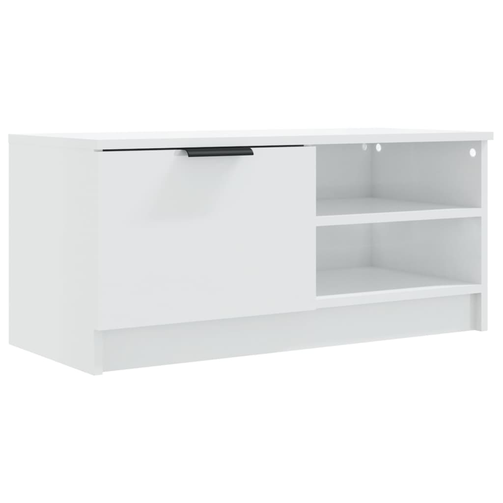 TV Cabinet High Gloss White 80x35x36,5 cm Engineered Wood