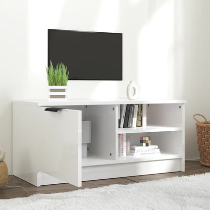 TV Cabinet High Gloss White 80x35x36,5 cm Engineered Wood