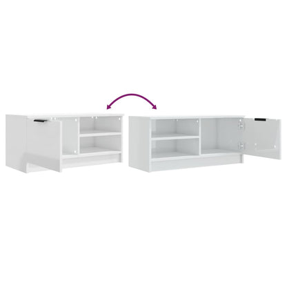TV Cabinet High Gloss White 80x35x36,5 cm Engineered Wood