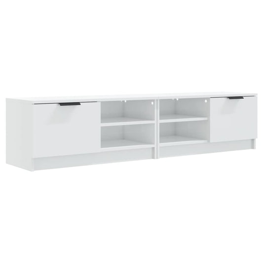 2 Piece TV Cabinet Set High Gloss White 80x35x36,5cm Engineered Wood