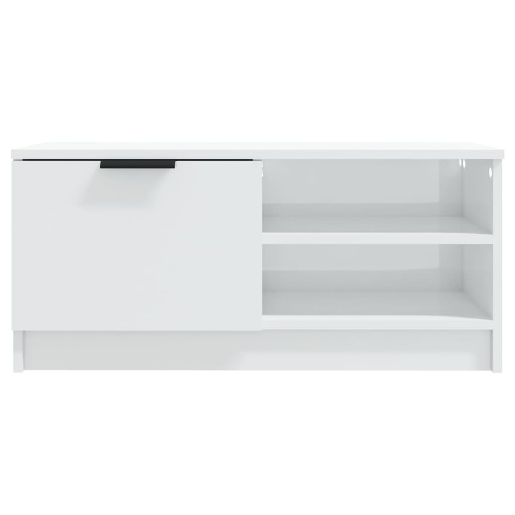 2 Piece TV Cabinet Set High Gloss White 80x35x36,5cm Engineered Wood