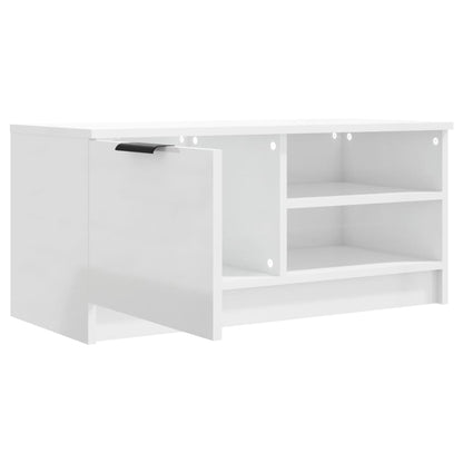 2 Piece TV Cabinet Set High Gloss White 80x35x36,5cm Engineered Wood