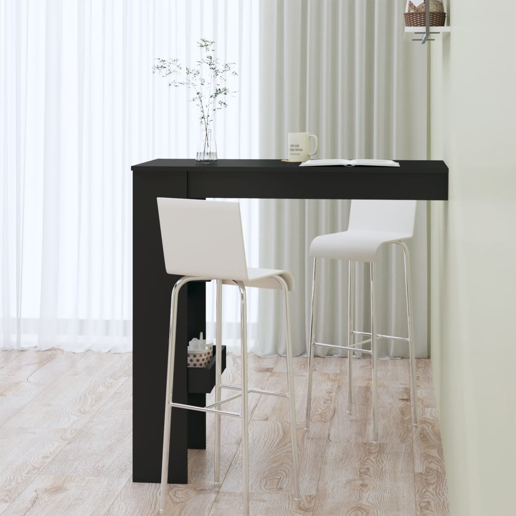 Wall Bar Table Black 102x45x103.5 cm Engineered Wood