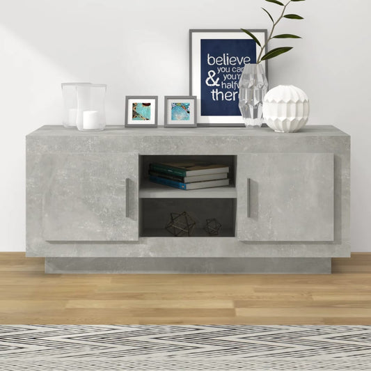 TV Cabinet | Concrete Grey | Engineered Wood | Medium |  Doors