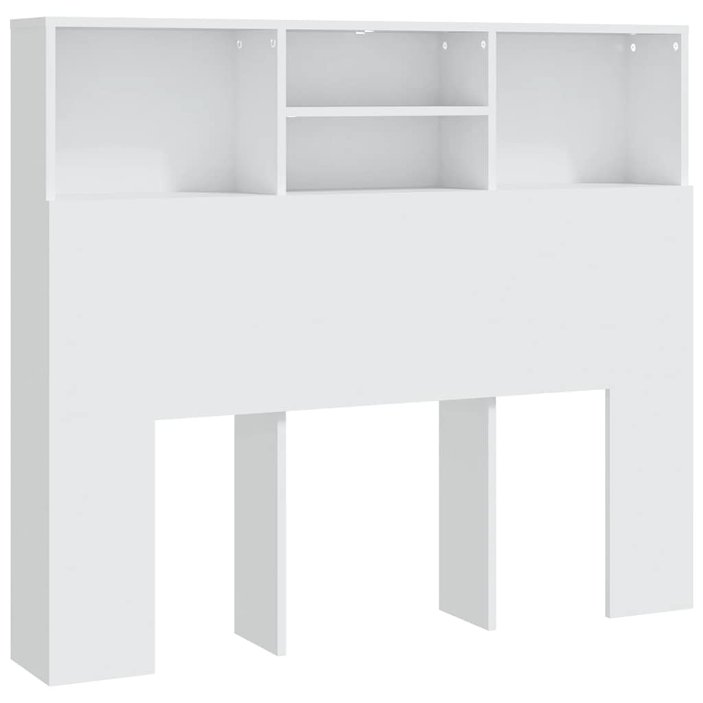 Headboard Cabinet White 120x19x103.5 cm