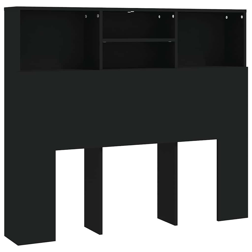 Headboard Cabinet | Black | Engineered Wood | Medium | Headboard Cabinet