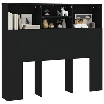Headboard Cabinet | Black | Engineered Wood | Medium | Headboard Cabinet