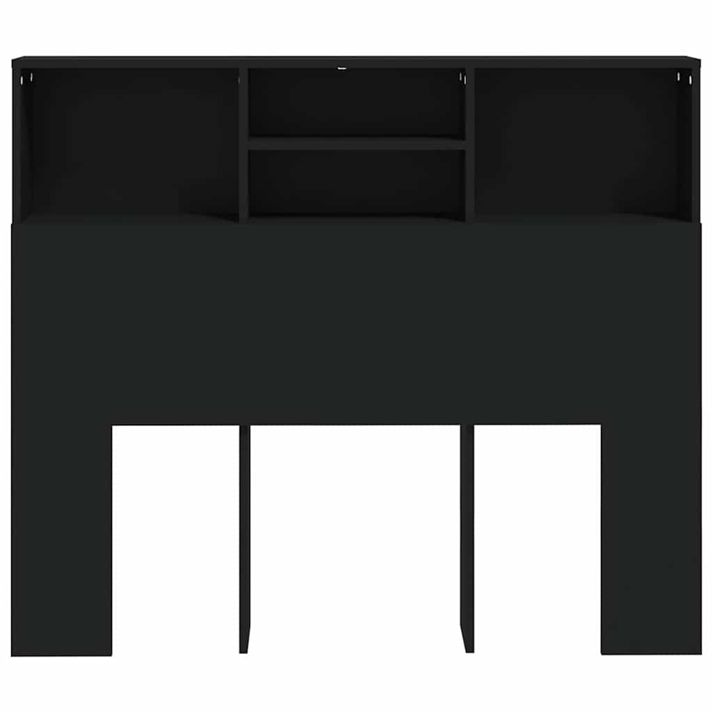 Headboard Cabinet | Black | Engineered Wood | Medium | Headboard Cabinet