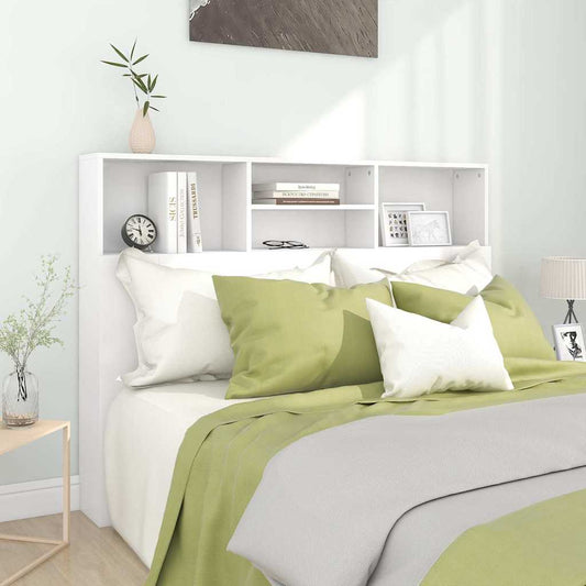 Headboard Cabinet | White | Engineered wood | 140 cm wide | Bed Headboard