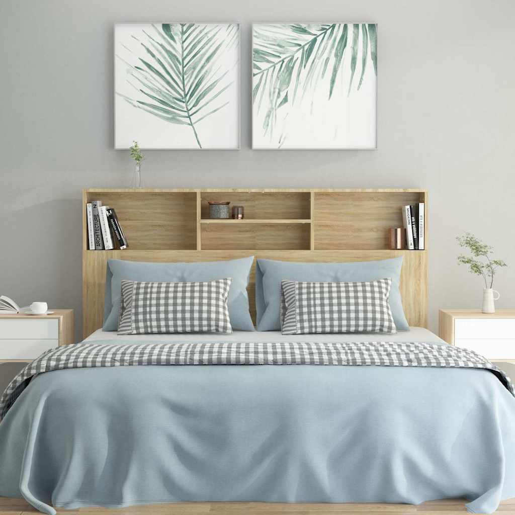 Headboard Cabinet Sonoma Oak 160x19x103.5 cm