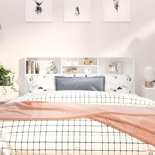 Headboard Cabinet | White | Engineered wood | 180x19x103.5 cm
