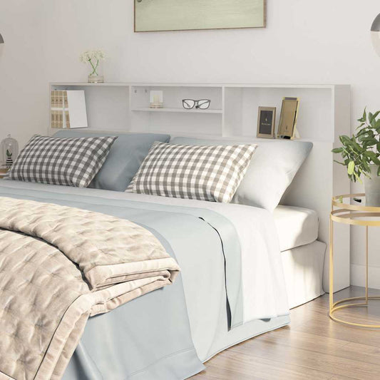 Headboard Cabinet | White | Engineered wood | 200 cm x 19 cm x 103.5 cm