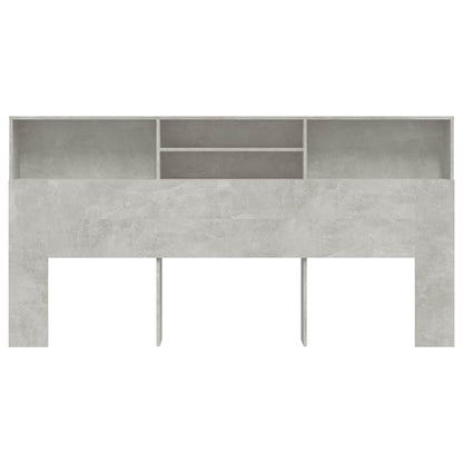 Headboard Cabinet Concrete Grey 200x19x103.5 cm