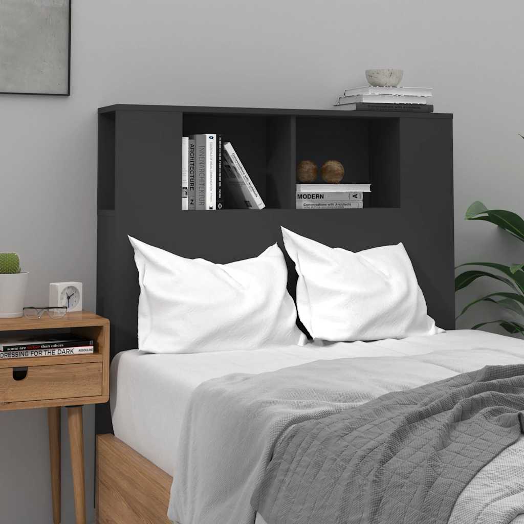 Headboard Cabinet | Black | Engineered wood | Headboard Cabinet