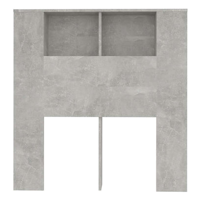 Headboard Cabinet | Concrete grey | Engineered wood | Medium