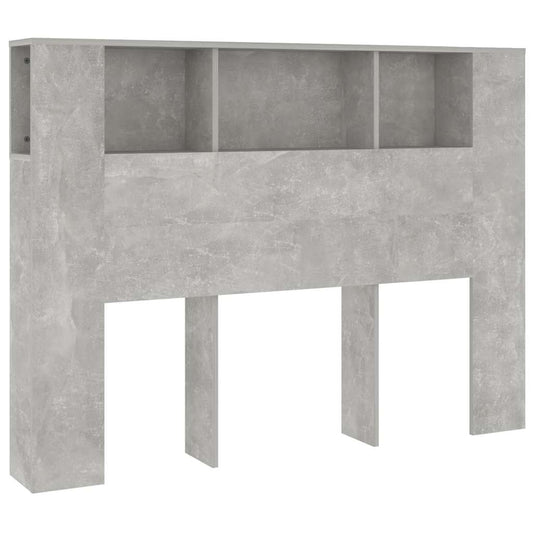 Headboard Cabinet | Concrete Grey | Engineered wood | Medium