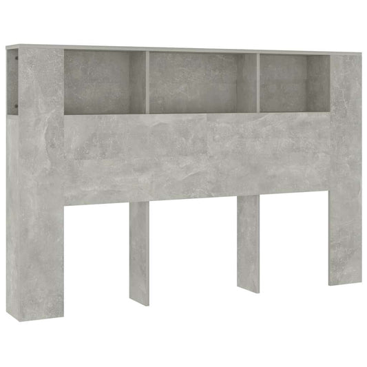 Headboard Cabinet | Concrete grey | Engineered wood | Large | Shelving