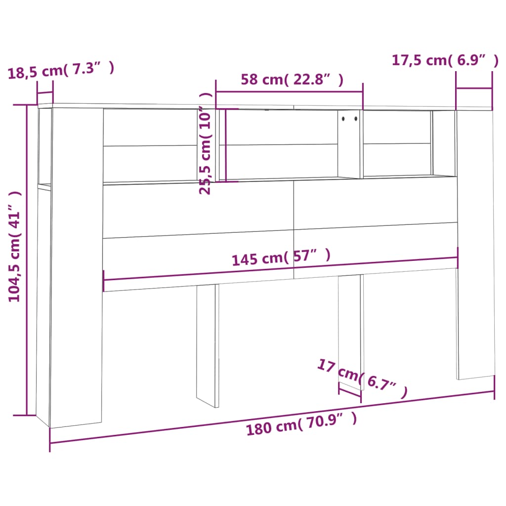 Headboard Cabinet | White | Engineered wood | Headboard Cabinet
