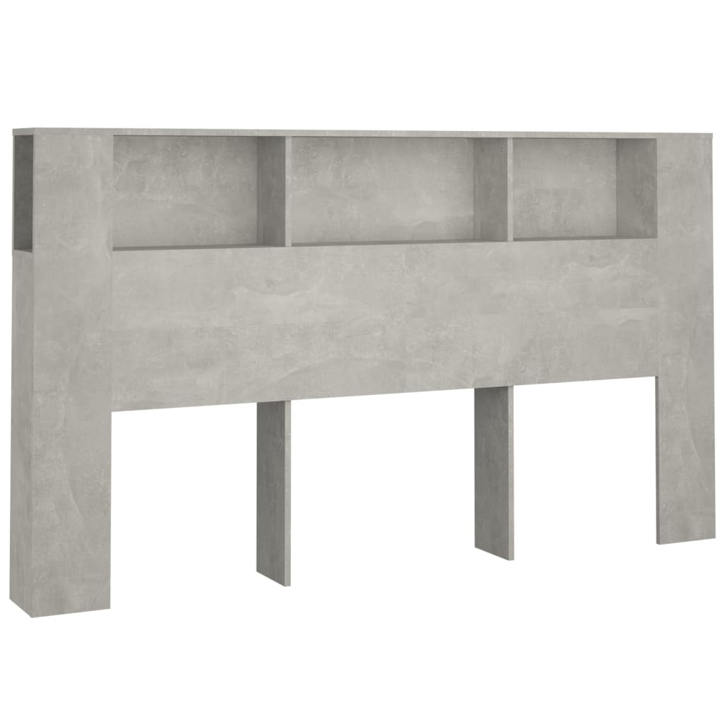Headboard Cabinet | Concrete Grey | Engineered Wood | Large