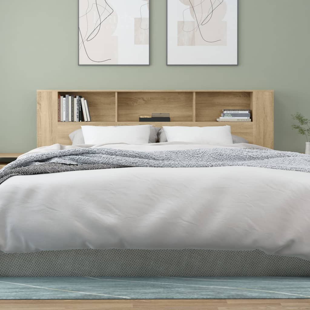 Headboard Cabinet Sonoma Oak 200x18.5x104.5 cm