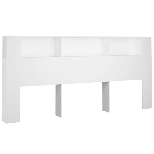 Headboard Cabinet | White | Engineered wood | 220cm wide